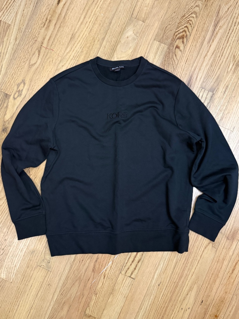 Michael Kors KORS Tonal Logo Black Crewneck Sweatshirt